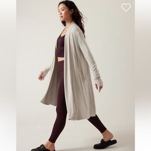 Athleta Light Gray Open Cardigan